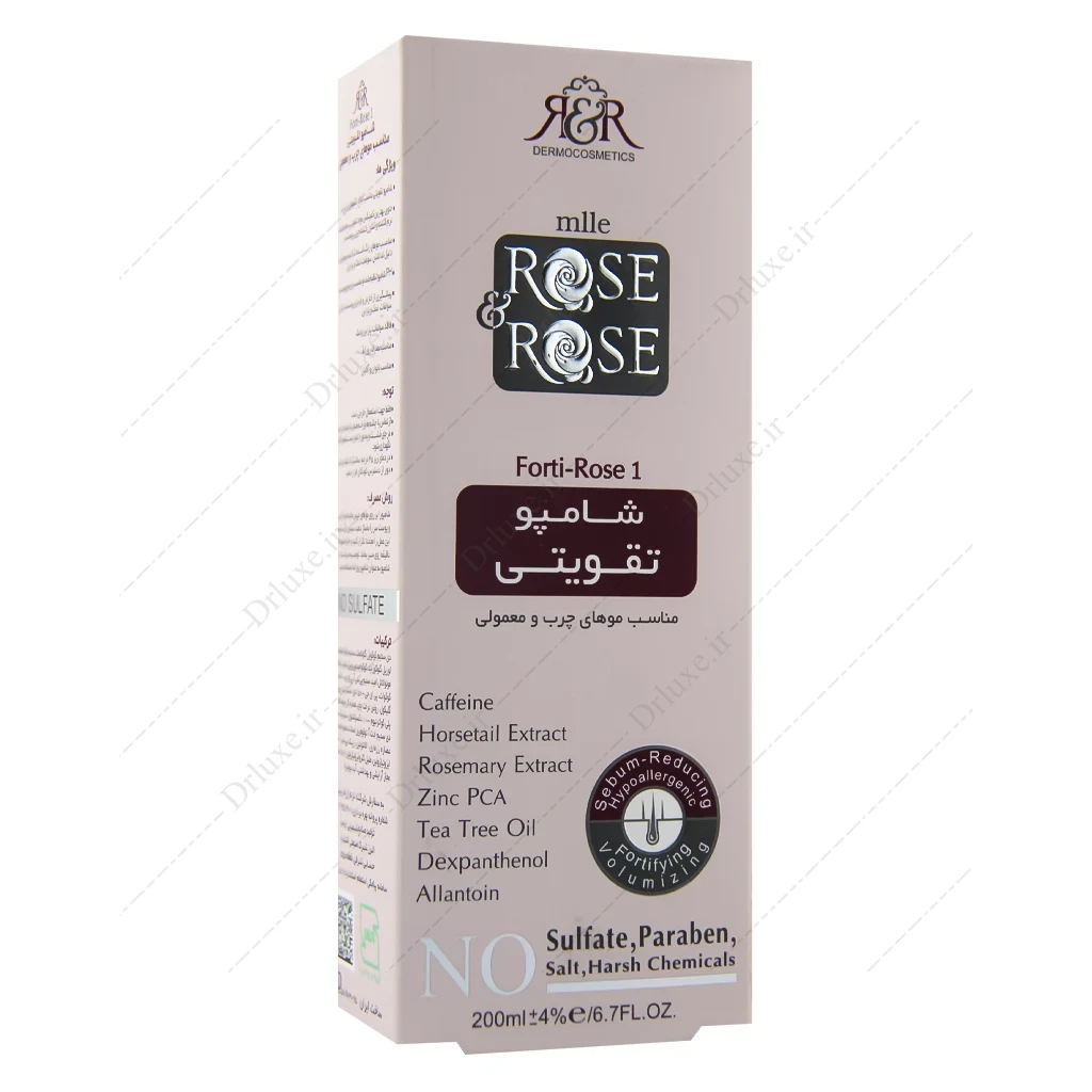 شامپو تقویت کننده مو رز اند رز موی معمولی تا چربی مدل Fort-Rose 1